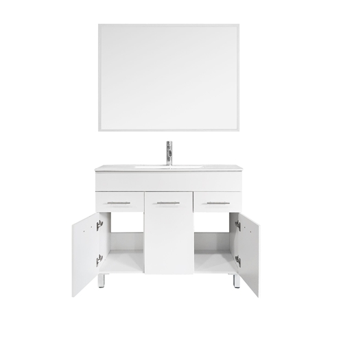 ארון אמבטיה עומד+כיור חרס ומראה לוטוס טודו דיזיין