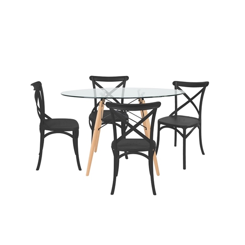 סט שולחן דה וינצ'י + 4 כיסאות סיינה מבית MYDESIGN