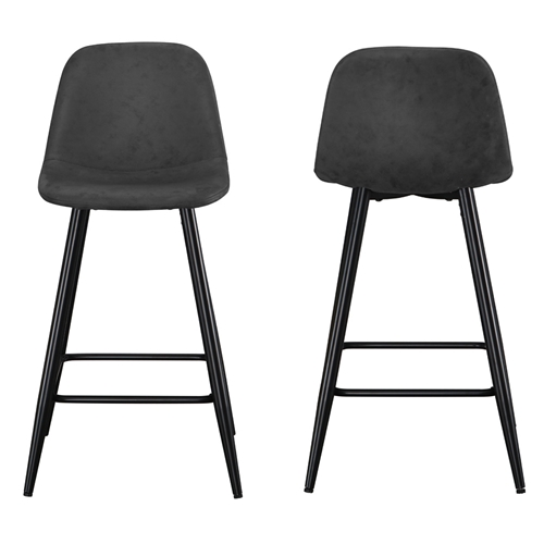 זוג כיסאות בר מרופדים עם רגלי ברזל HOME DECOR