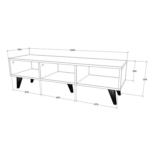 מזנון טלוויזיה ברוחב 120 ס"מ דגם TUDO DESIGN Luna
