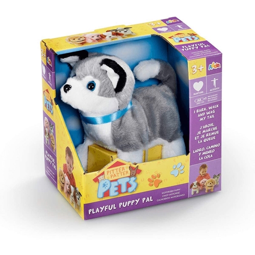 בובה אינטראקטיבית של גור האסקי- זז ומכשכש בזנב!