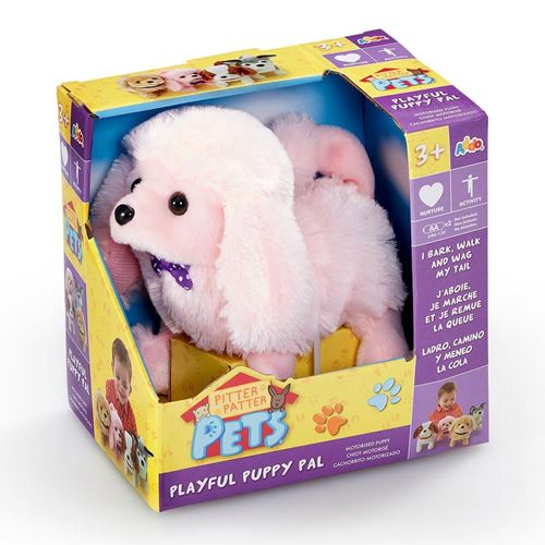 בובת כלבלב מרחרחת, הולכת ומכשכשת בזנב - פודל