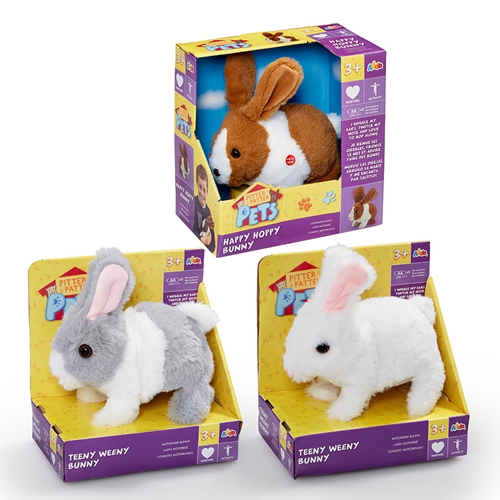 בובת ארנבון לבן\אפור-אוזניים ואף זזים ומשמיעה קול!