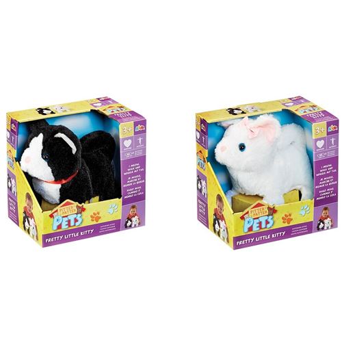 בובת חתלתול אינטראקטיבית- שחור\לבן