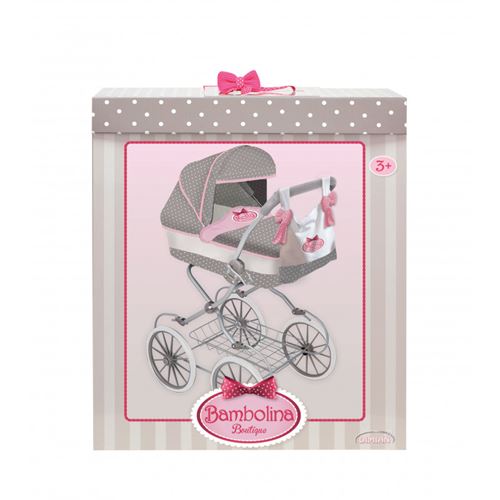 עגלת בובה קלאסית גדולה ומפוארת + תיק תואם