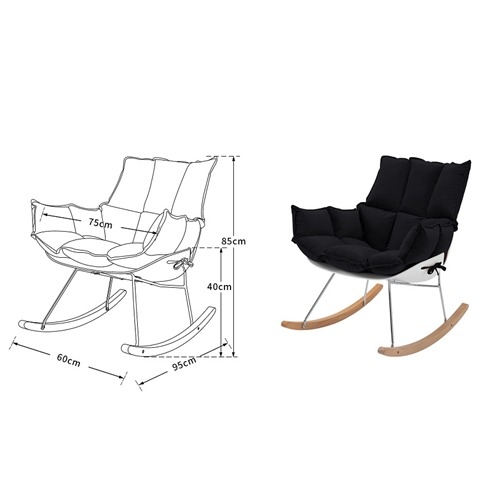 כיסא נדנדה נוח ומפנק דגם בוניטה צבע שחור  MYDESIGN
