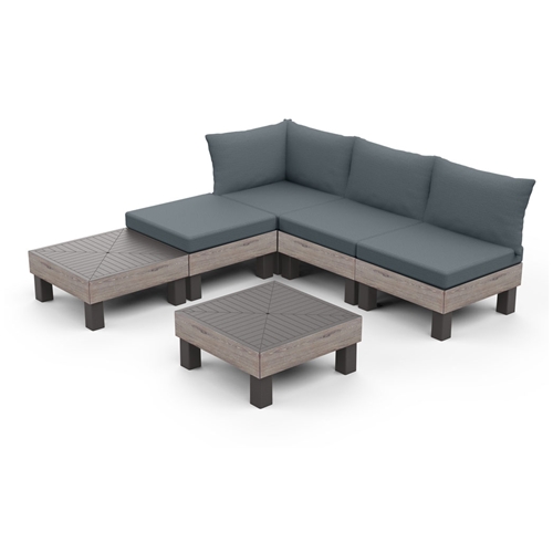 פינת ישיבה מודולארית אלמנטס קפוצ'ינו וכריות ירוקות