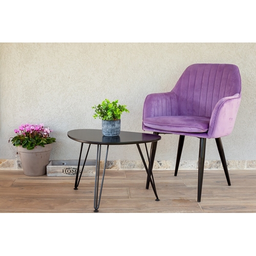 סט 4 כיסאות מפוארים לפינת אוכל מרופדים קטיפה