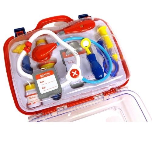 סט משחק רופא גדול עם 10 חלקים במזוודה