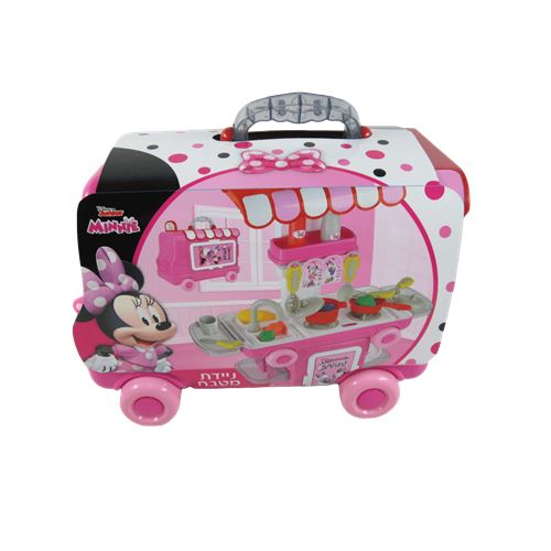 ערכת מטבח ניידת לילדים מאוחסנת בטרולי עם גלגלים + 18 אביז...