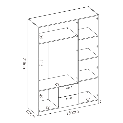 ארון פתיחה 150 ס"מ 3 דלתות תוצרת ספרד HOME DECOR