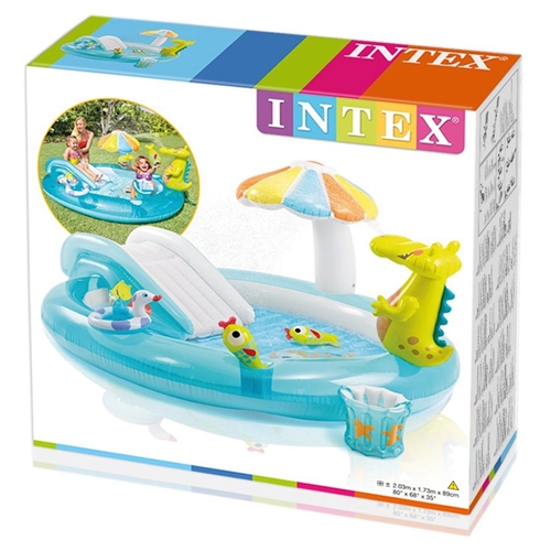 בריכת משחקים תנין כוללת מגלשה דגם INTEX 57165