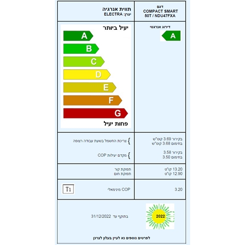 מזגן מיני מרכזי COMPACT(ELD)50T אלקטרה ELECTRA