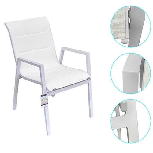שולחן אלומיניום ויגו צבע לבן +4 כיסאות מבית SUNRIS