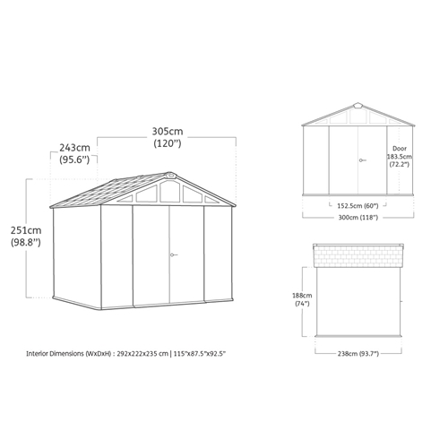 מחסן גינה דגם סאמיט 10x8 מבית KETER