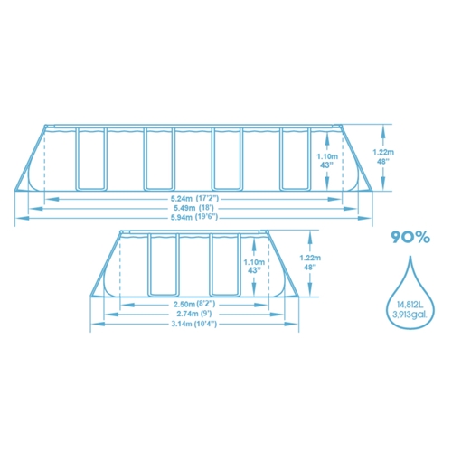בריכה מלבנית + משאבת חול 1,500 גלון BESTWAY 56466