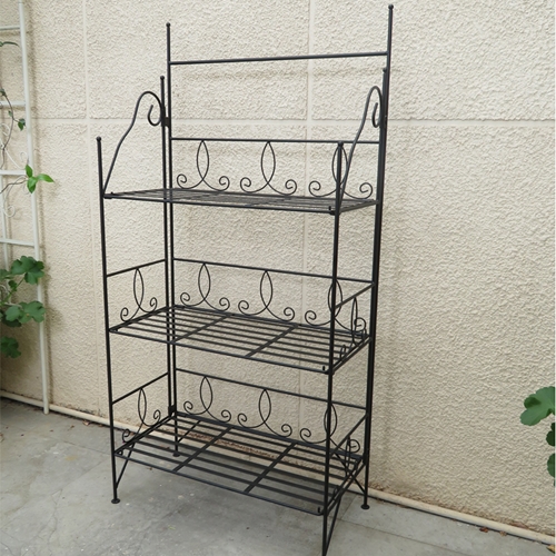 מעמד לעציצים דקורטיבי 3 קומות מברזל
