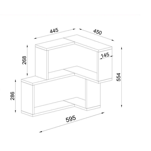 מדף פינתי בסגנון קובייה דגם בולוט HOMAX DE2916