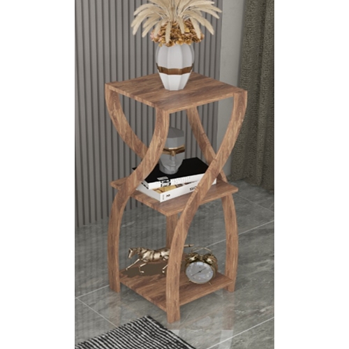 שידת צד דקורטיבית מעוצבת דגם לוריין אגוז אמריקאי