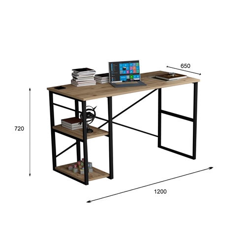 שולחן כתיבה ועבודה עם מדפי צד דגם כרמל Tudo Design