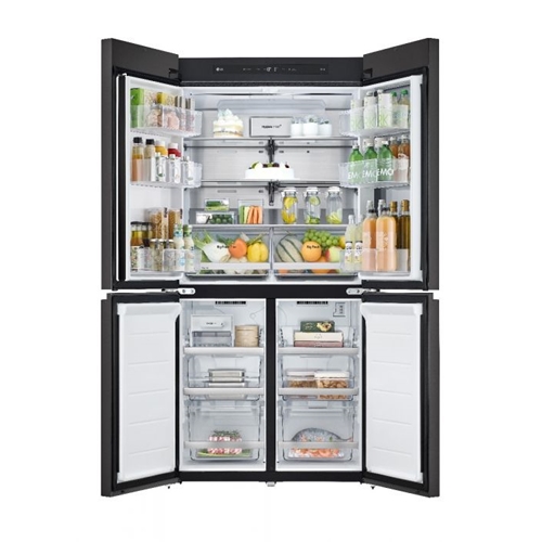 מקרר 4 דלתות נפח 632 ל' LG GR-729SINS זכוכית כסופה