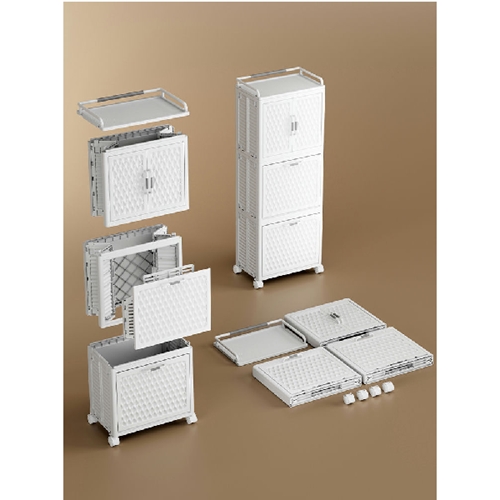 ארון אחסון 2 קומות + מגירות נשלפות ופתיחה אלכסונית