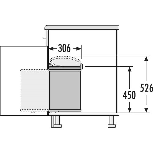 פח אשפה תלוי לדלת בנפח 20 ליטר - Hailo