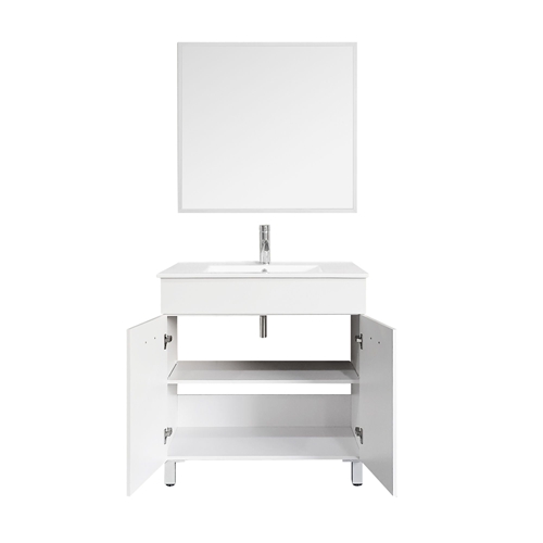 ארון אמבטיה עומד+כיור חרס ומראה לוטוס טודו דיזיין