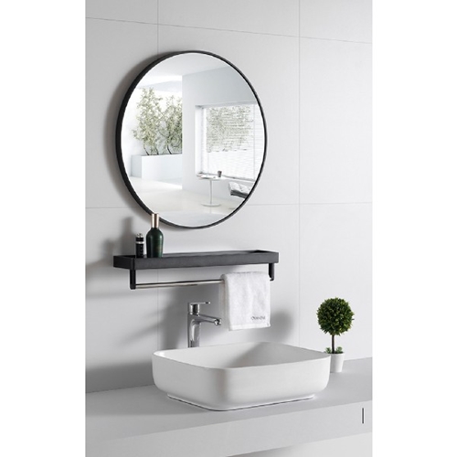 מראה עגולה קוטר 80 ס"מ מסגרת שחורה