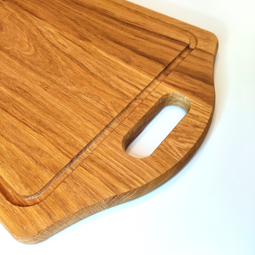 קרש חיתוך גדול 45x30 ס''מ מעץ אלון עם ידית