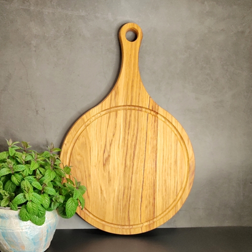 קרש חיתוך עגול עם ידית 44x30 ס''מ דמוי מטקה