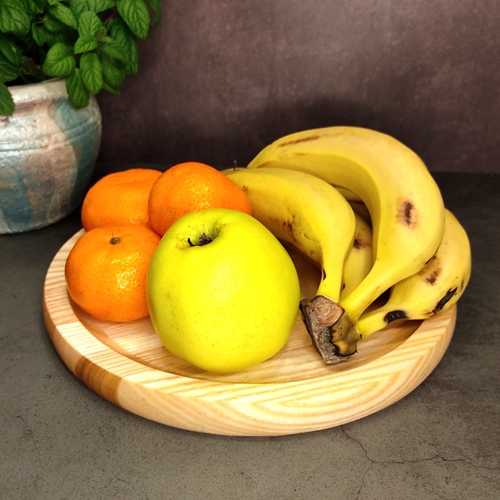 כלי הגשה עגול 25 ס''מ קוטר מעץ מלא