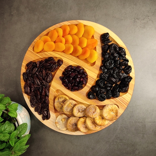 מגש עץ עגול מחולק ל 5 חלקים 35 ס''מ קוטר