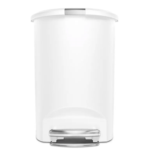 פח פלסטיק דוושה חצי עגול לבן 50 ליטר Simplehuman