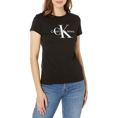 טי שירט  Calvin Klein לנשים דגם Foil Monogram Logo