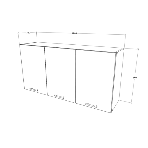 ארון שירות עליון למטבח 3 דלתות תבור TUDO DESIGN