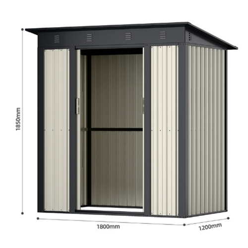 מחסן מתכת דגם SASS2 מידה Garden Top 1.20X1.80