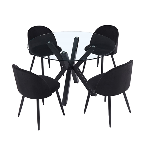 פינת אוכל עגולה 120 ס"מ עם 4 כיסאות בולוניה-טומי