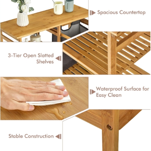 סל כביסה כולל מדפי צד מבמבוק דגם A14 מבית H.KLIEN