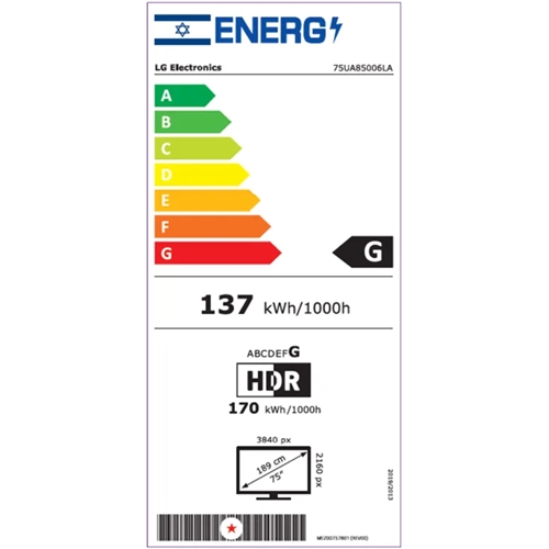 טלוויזיה חכמה "75 4K UHD AI דגם LG 75UA85006LA