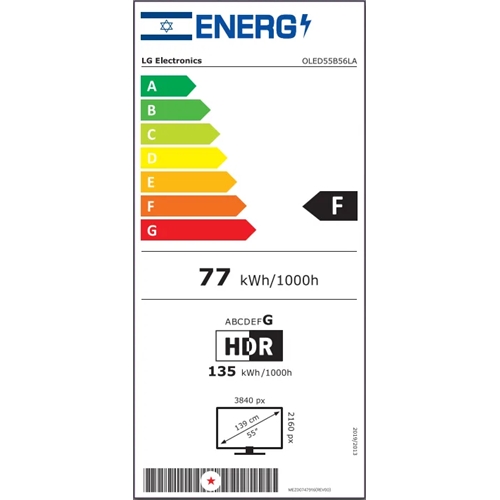 טלוויזיה חכמה "55 4K OLED AI דגם LG OLED55B56LA