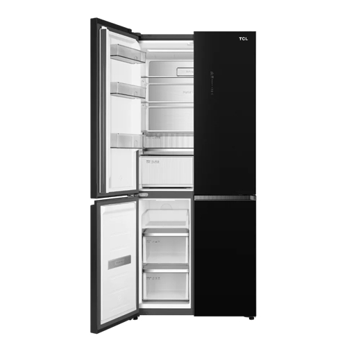 מקרר 4 דלתות 521 ליטר TCL C635CDBG זכוכית שחורה