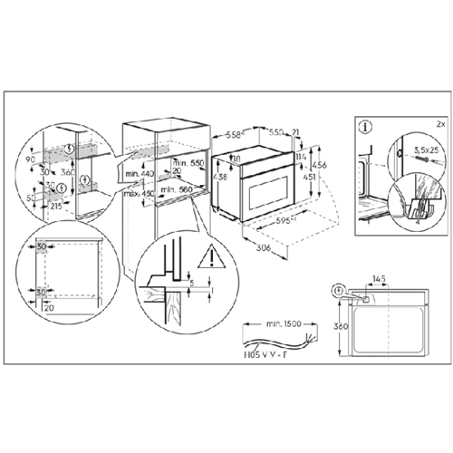 מיקרוגל 46 ליטר משולב גריל ELECTROLUX ECK5401X