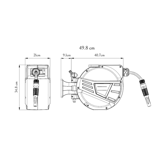 גלגלת צינור השקיה אוטומטית 15 מטר Garden Top