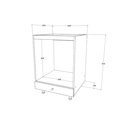ארון שירות לתנור בנוי וכיריים ערבה TUDO DESIGN BK