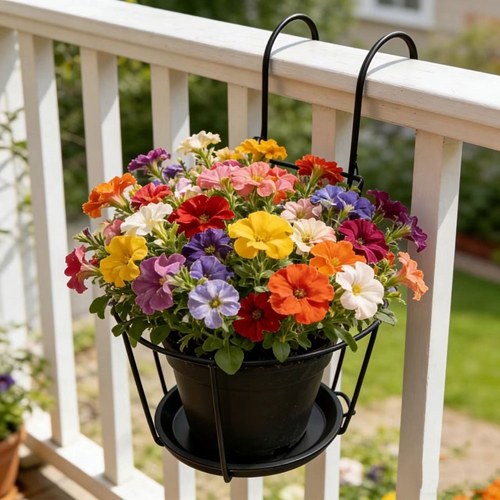 סט 2 מחזיקי עציץ לתלייה על מעקה דגם 84006