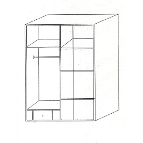 ארון 4 דלתות, כולל מגירה פנימית עם אפשרות נעילה
