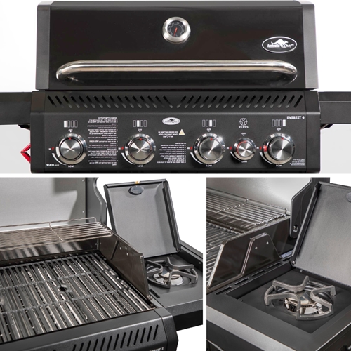 גריל גז 4 מבערים 48,000 BTU דגם Everest 4 שחור מט