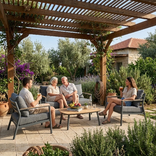 מערכת ישיבה מאלומיניום דגם קנברה Australia Garden