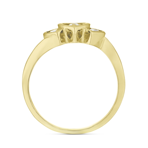 טבעת זהב 14K משובץ 3 יהלומים